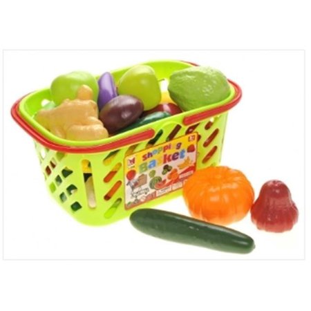 AZIMPORT AZimport PS608B Fruits & Vegetables Shopping Basket Grocery Play Food Set for Kids PS608B